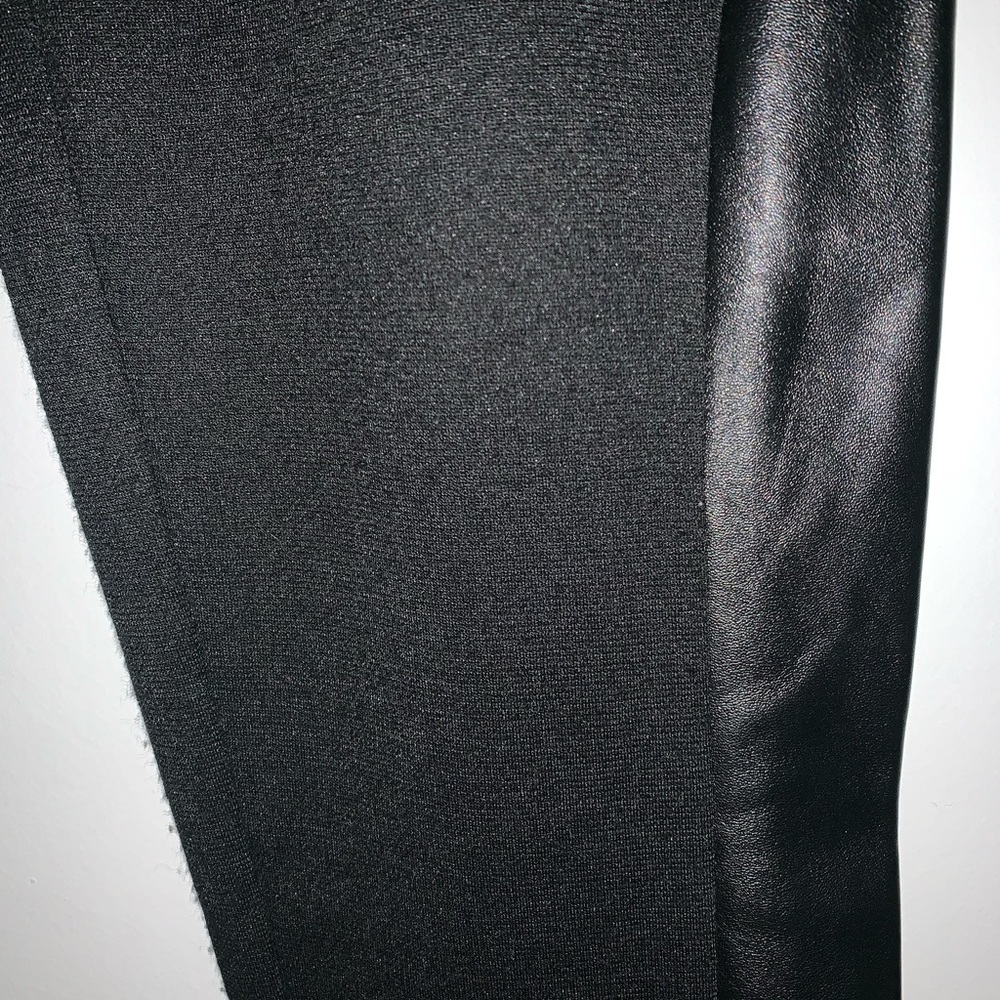 SEXY BLACK COTTON & LEATHER TIGHTS